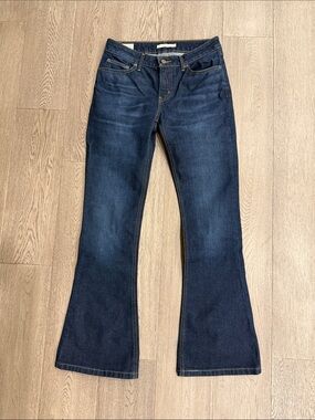 Levi Strauss Women’s Dark Blue Low-rise Flared Jeans